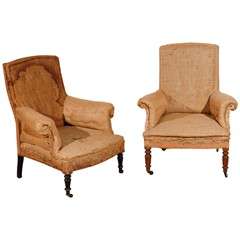 Antique French  Chairs.  Original Burlap and Horsehair.