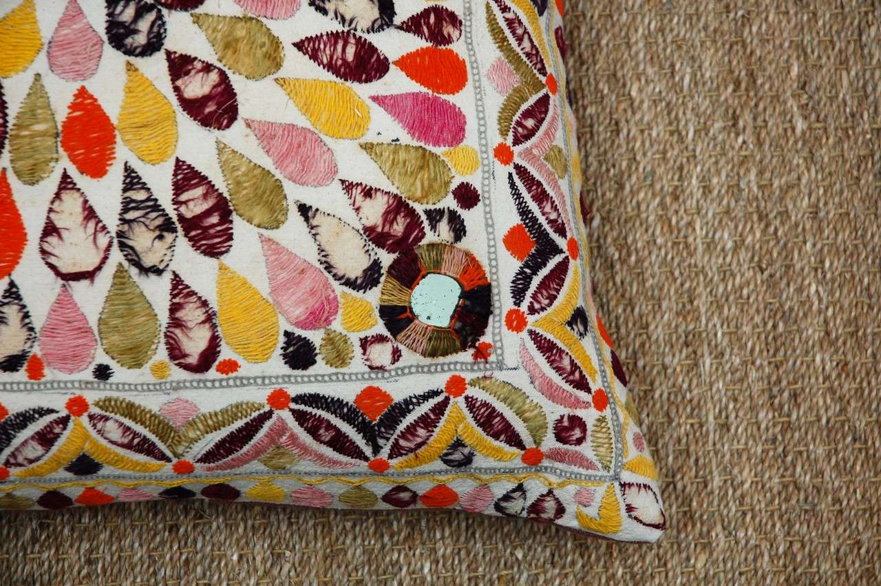 Vintage Gudjarati Shisha Indian Pillow.  1