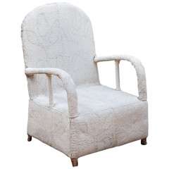 White Beaded Yoruba Chair