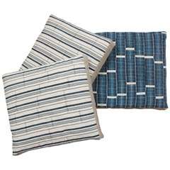 Vintage Nigerian Striped Fabric Floor Pillows