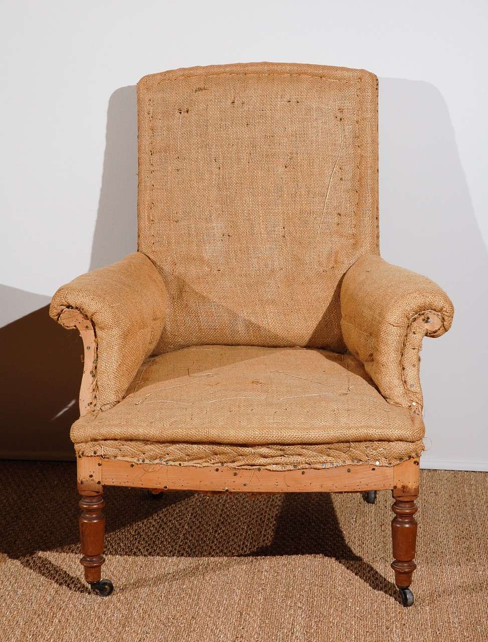 Antique French Chairs. Original Burlap and Horsehair. at 1stDibs