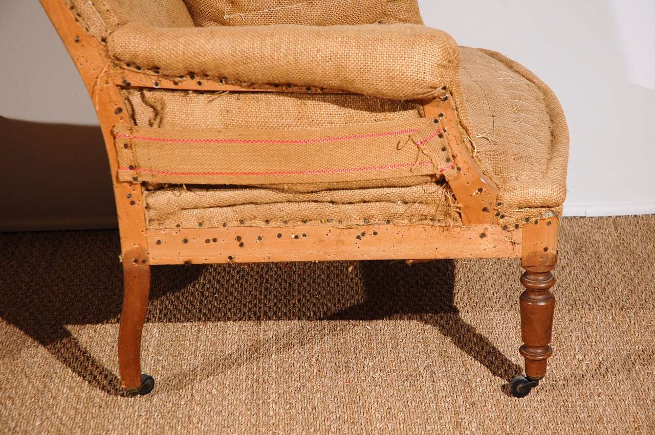 Antique French Chairs. Original Burlap and Horsehair. at 1stDibs