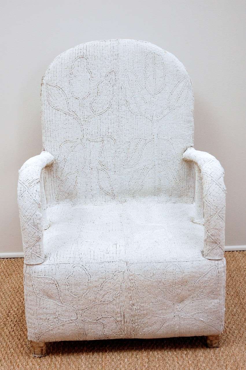 White Beaded Yoruba Chair at 1stdibs