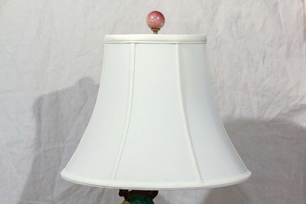 Chinese Porcelain Pheasant Lamp In Good Condition In Seattle, WA