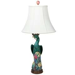 Chinese Porcelain Pheasant Lamp