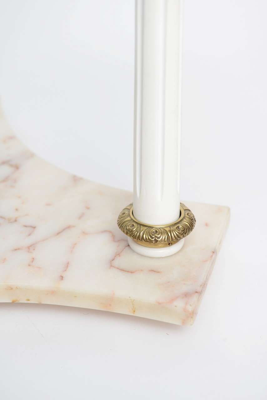 Glass SALE! SALE! SALE! PR/NEOCLASSICAL SIDE TABLES  FLUTED legs marble base For Sale