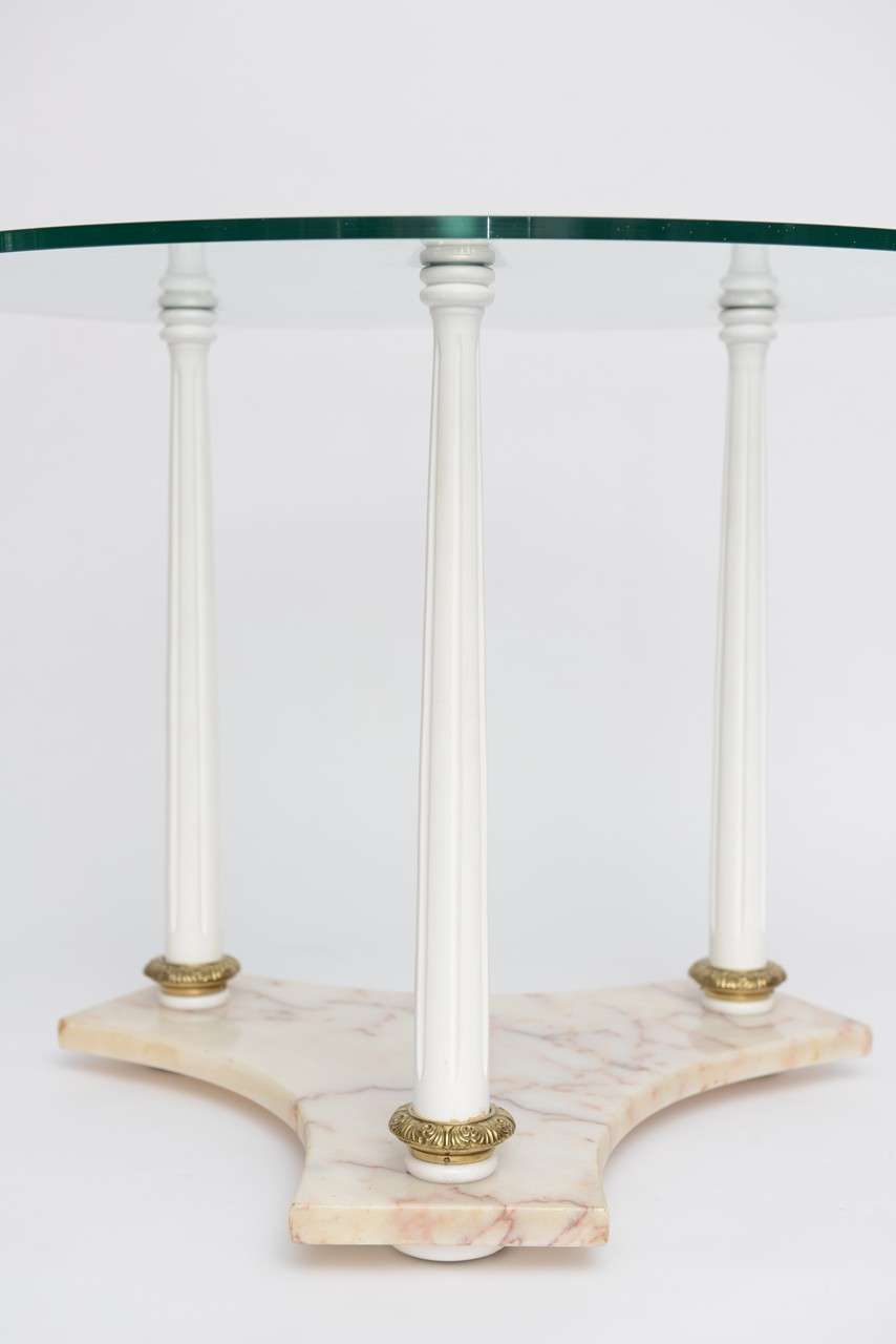 SALE! SALE! SALE! PR/NEOCLASSICAL SIDE TABLES  FLUTED legs marble base For Sale 2