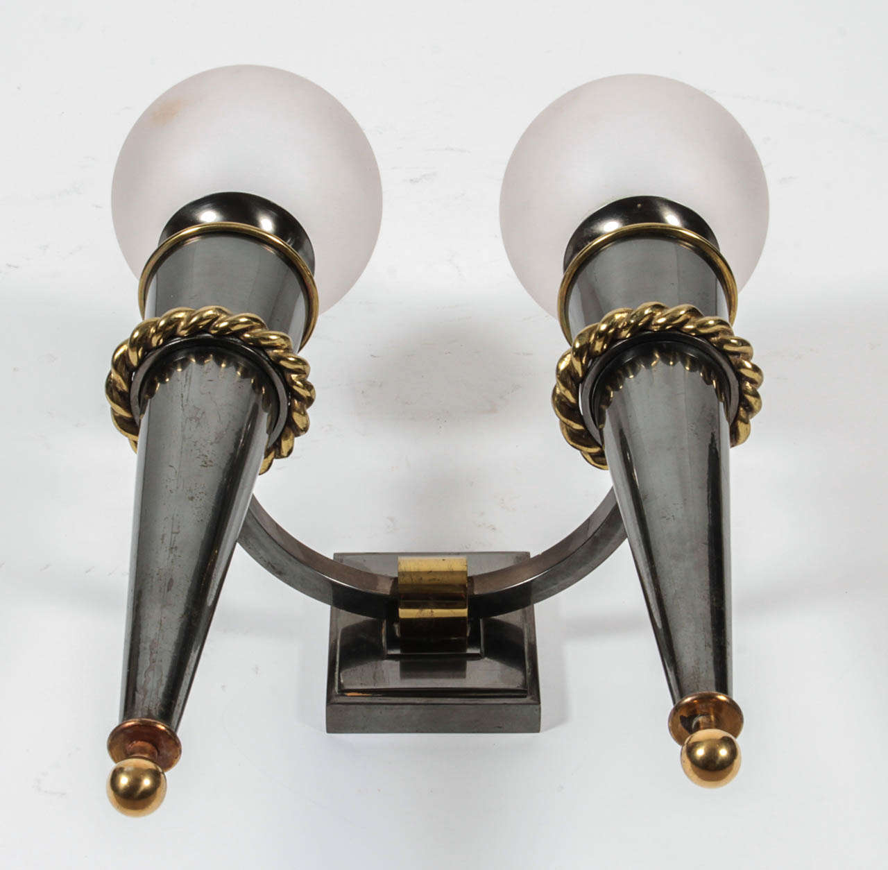 French Pair of Sconces by Gilbert Poillerat