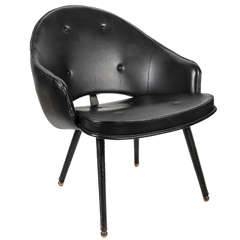 1950s Stitched Leather Armchair by Jacques Adnet 7