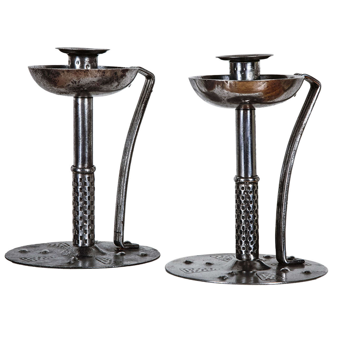 Pair of 1900's Candlesticks by Hugo Berger, Germany, Arts and Craft, circa 1910