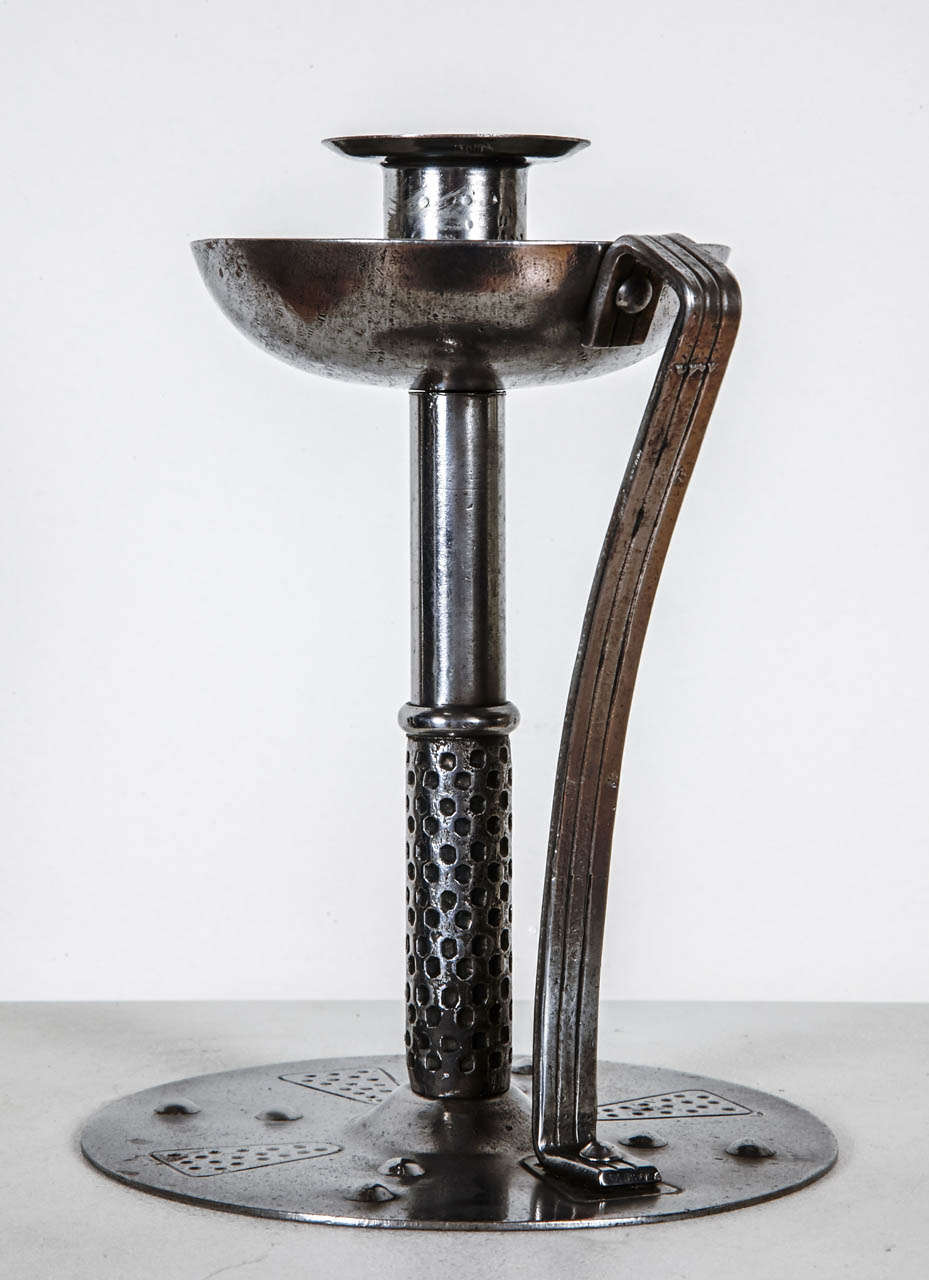 Pair of 1900's Candlesticks by Hugo Berger, Germany, Arts and Craft, circa 1910 In Good Condition In Paris, FR