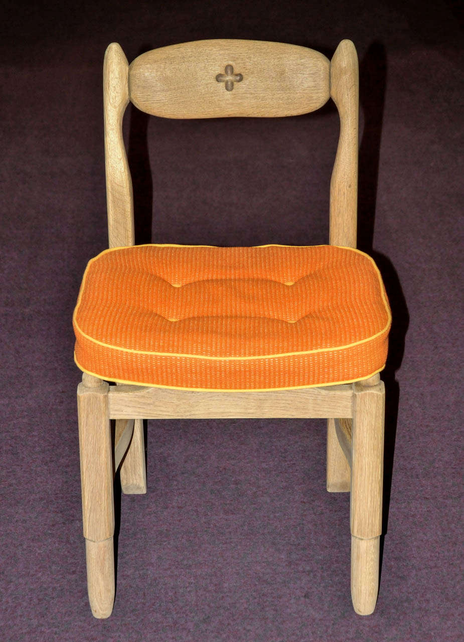 Set of twelve 1950's Chairs by Guillerme et Chambron For Sale 2