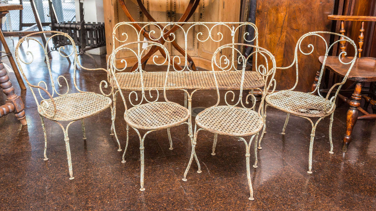 Set of Painted Iron Child's Furniture, English, circa 1900