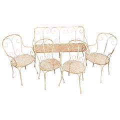 Set of Painted Iron Child's Furniture, English, circa 1900