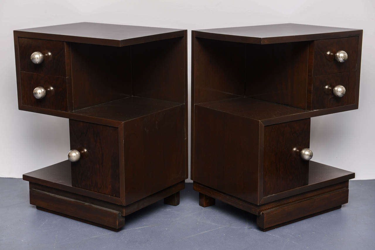 French Pair of Art Deco Night Stands