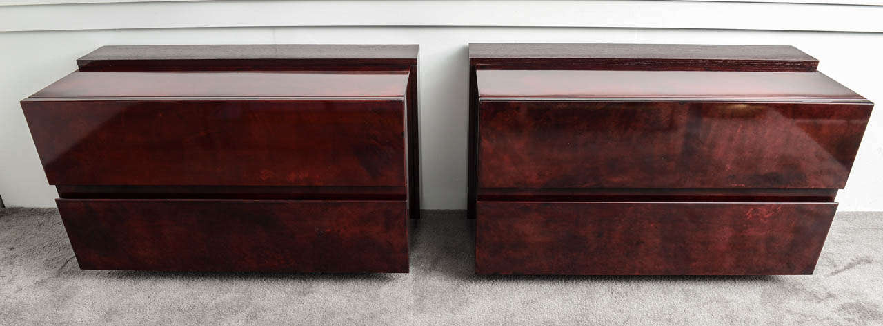 Mid-Century Modern Pair Of Chest Of Drawers Designed By Aldo Tura