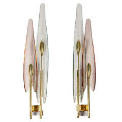 Pair of "Dahlia" Wall Sconces by Fontana Arte circa 1955