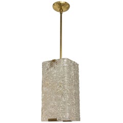 Textured Glass and Brass Pendant by Kalmar