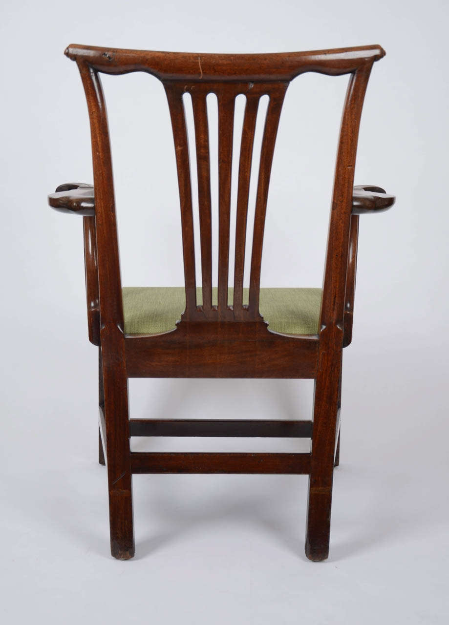 A George II Mahogany Open Armchair For Sale 4
