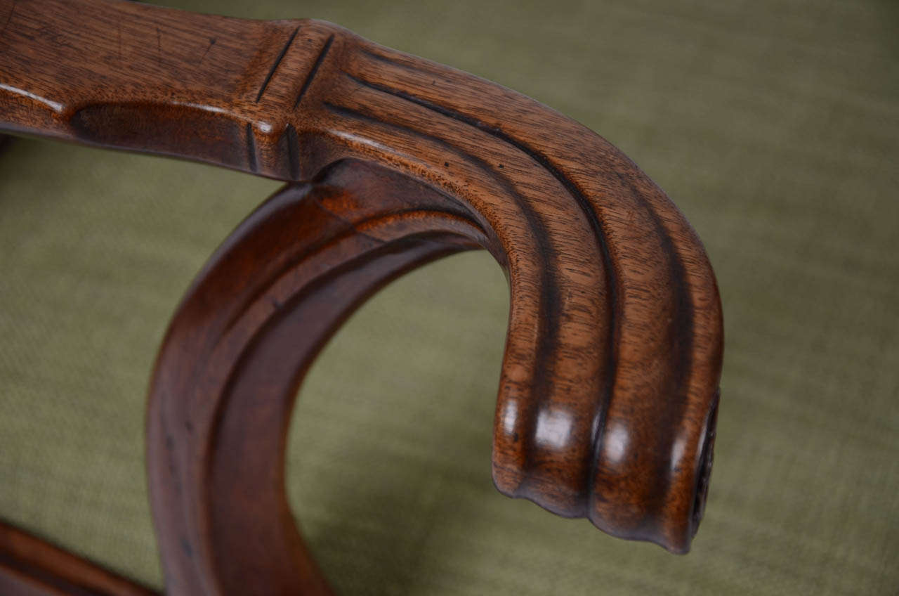 A George II Mahogany Open Armchair For Sale 5