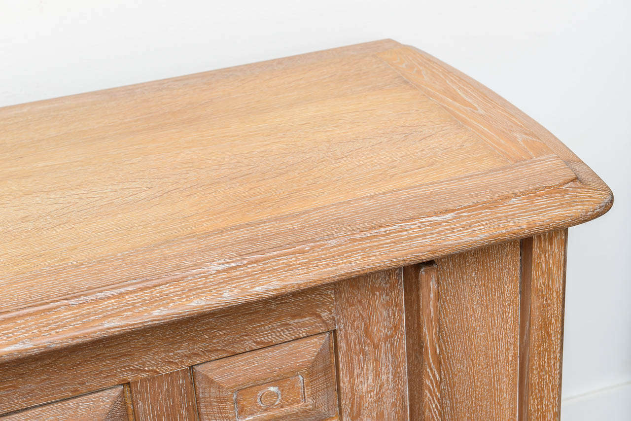 French 1950's Cerused Oak Sideboard by Guillerme & Chambron