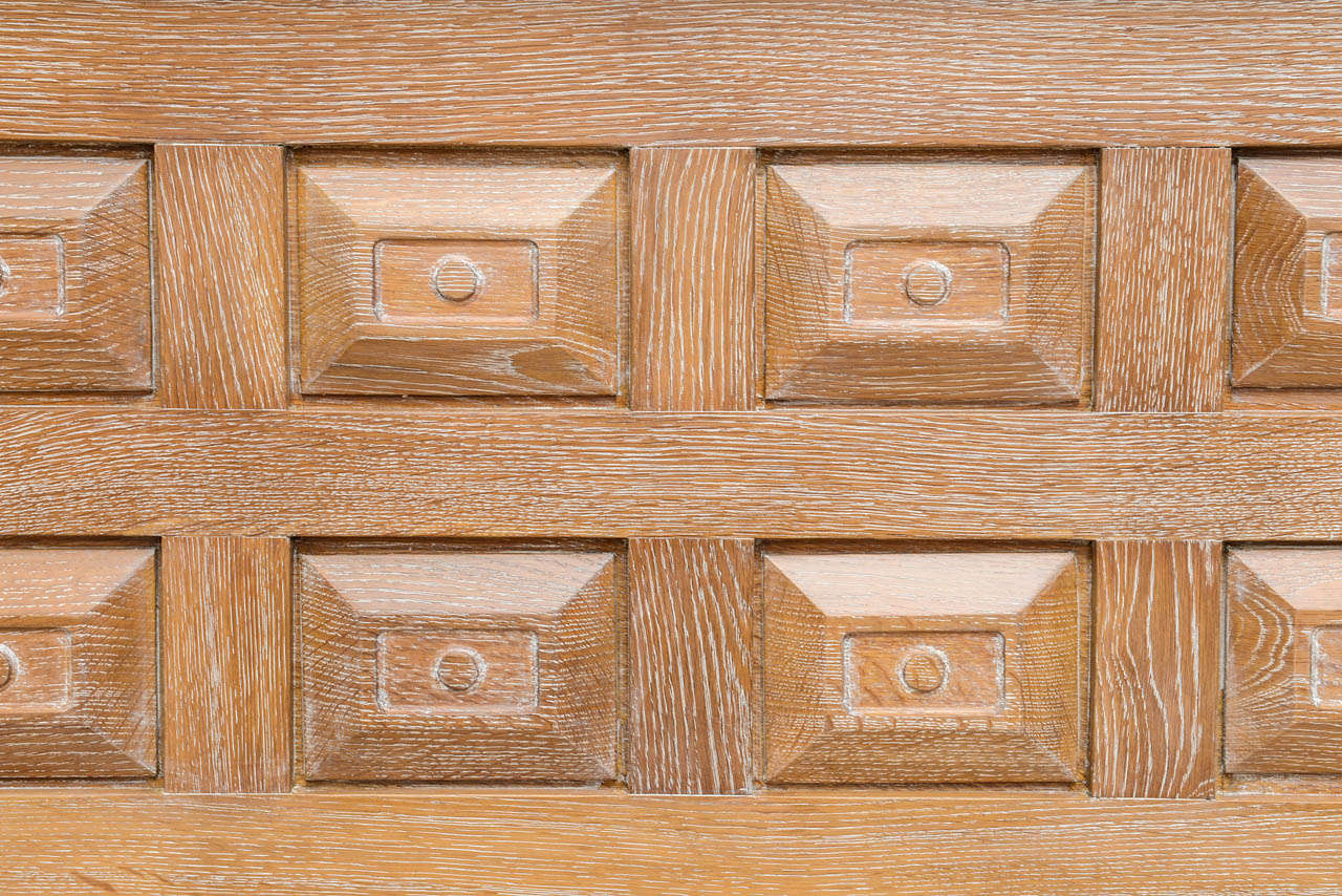 Mid-20th Century 1950's Cerused Oak Sideboard by Guillerme & Chambron