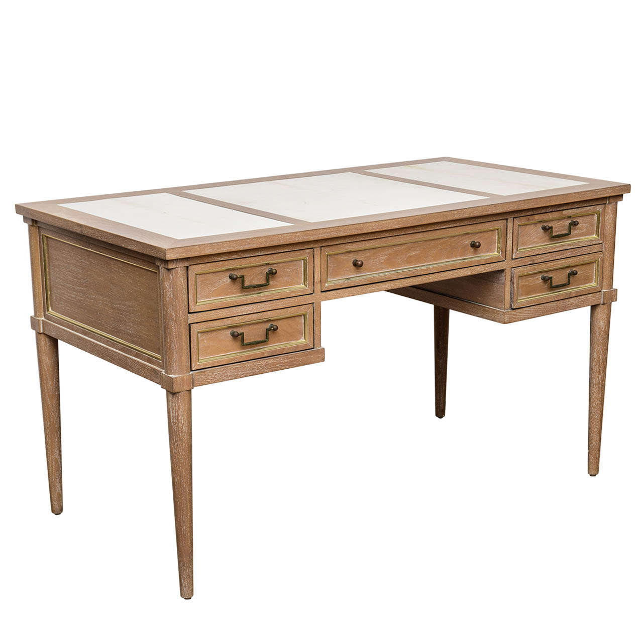 NeoClassical style Cerused and Parchment Desk.