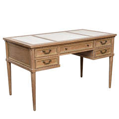 NeoClassical style Cerused and Parchment Desk.