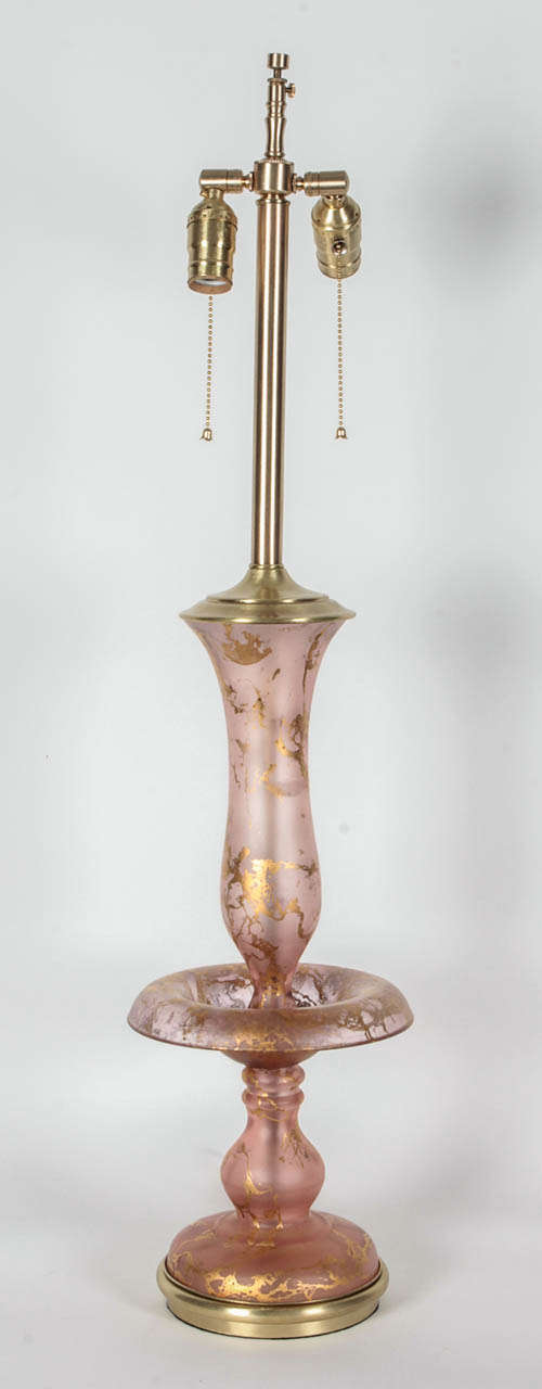 Pair of Smoked Amethyst Murano Glass Lamps by Barovier In Excellent Condition In New York, NY