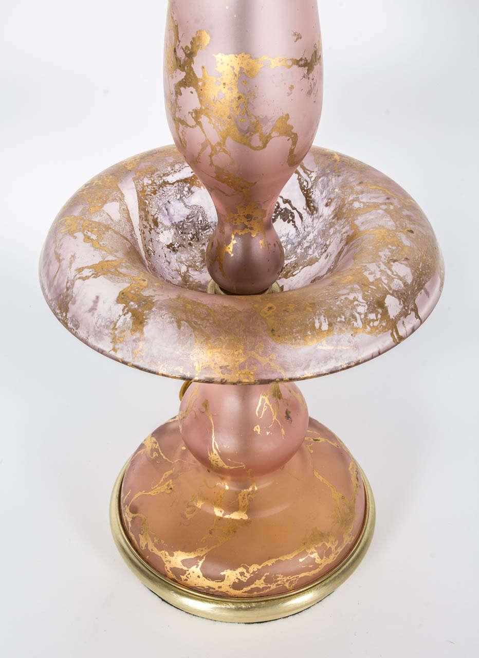 Pair of Smoked Amethyst Murano Glass Lamps by Barovier 1