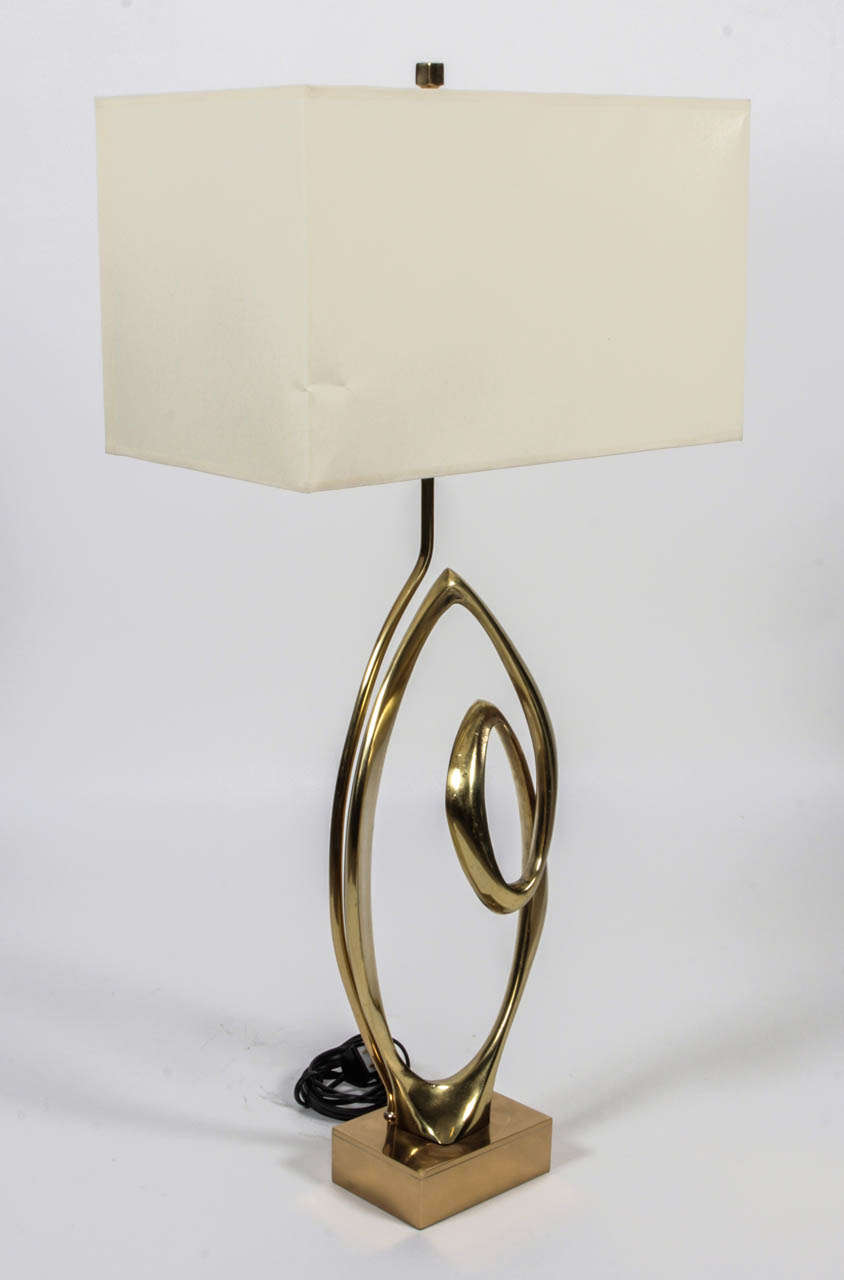 Pair of lamp by Willy Daro, bronze and brass, circa 1970, signed, new rewired.