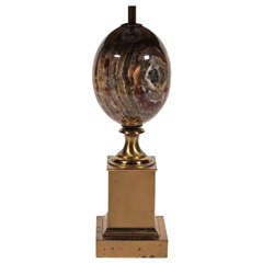 Lamp by Maison Charles with Egg in Marble