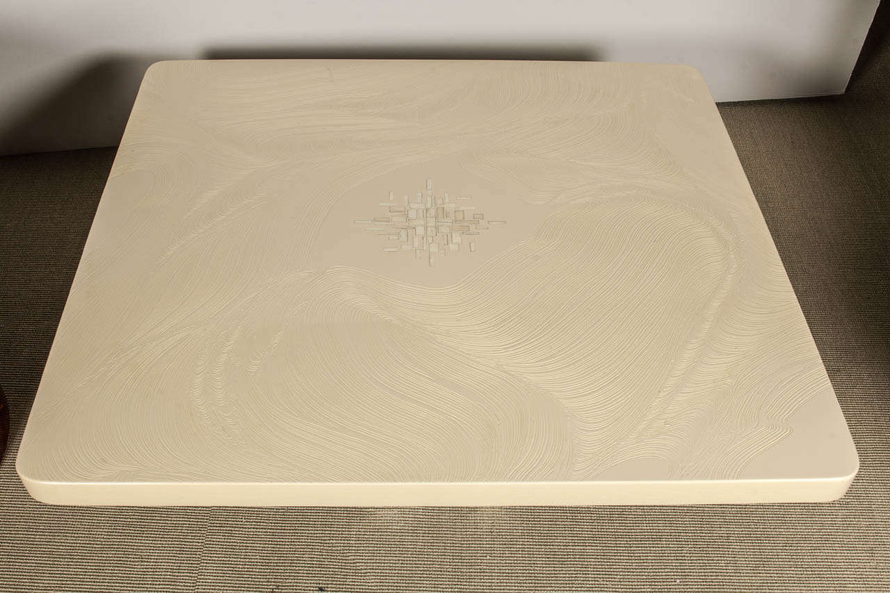 A Modernist Square Coffee Table by Fernand Dresse In Excellent Condition In New York, NY