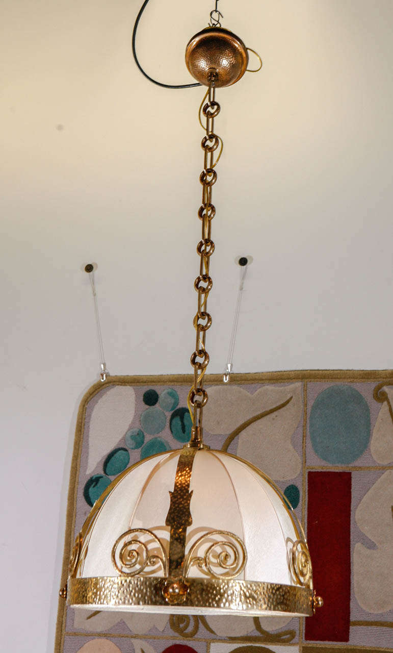 Vienna Secessionist Brass Pendant