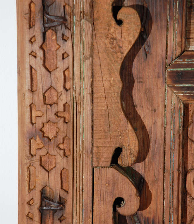 19th Century Moroccan Antique Door Carved with Arabic Calligraphy Writing