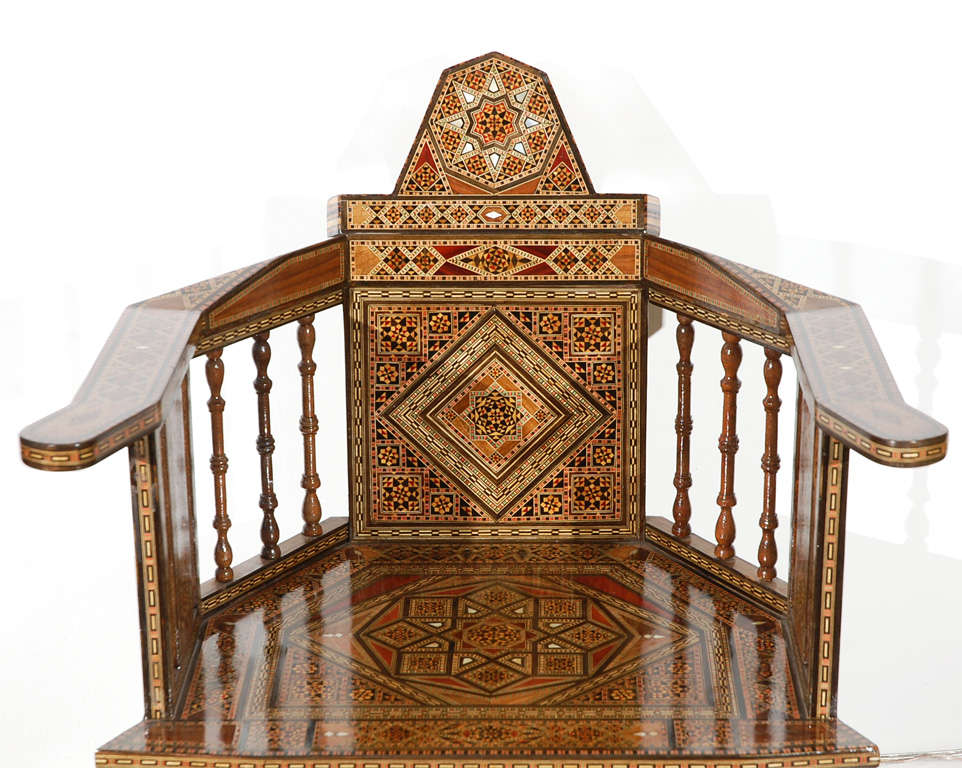 Inlay Pair  Syrian Library Barrel-Back Chair