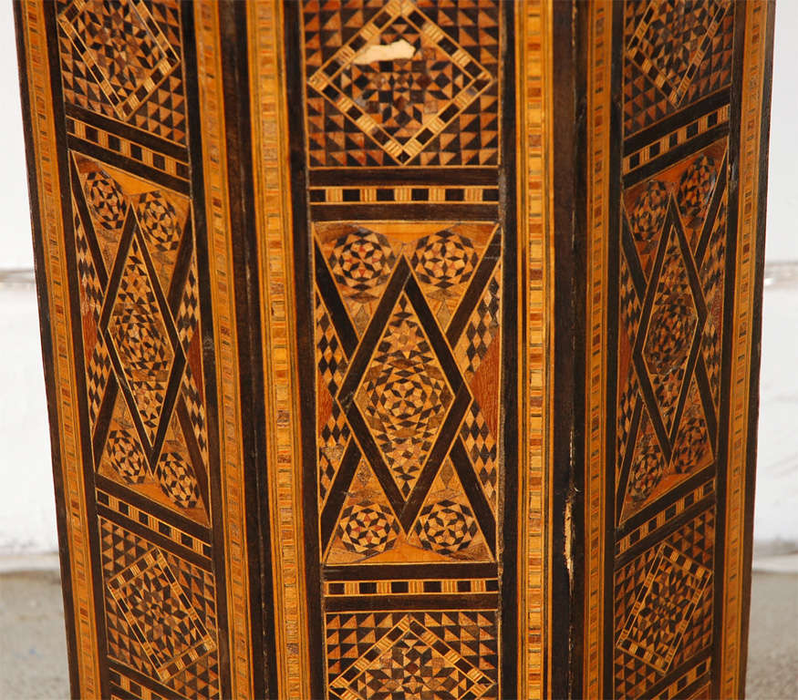 Rosewood 19 th Century Octagonal Levantine Syrian Inlaid Side Table