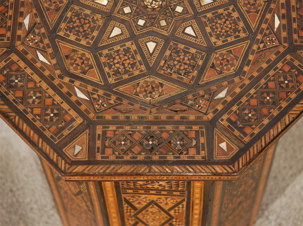 19 th Century Octagonal Levantine Syrian Inlaid Side Table 4