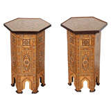 Elegant  Pair of Levantine Moorish Style Hexagonal Side Tables