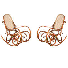 Vintage Pair of Thonet Bentwood Rocking Chairs