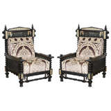 Pair of Antique Moorish Style Armchairs