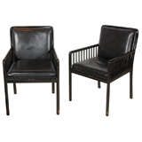 Pair of Spindle Back Armchairs by Ward Bennett for Brickel