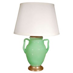 Green, Opaline Steuben Lamp