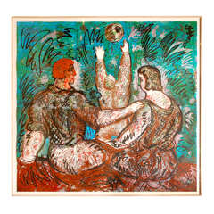 "Children
s Holiday" Lithograph by Sandro Chia