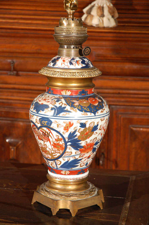 19th Century Antique Pair of Imari Lamps For Sale