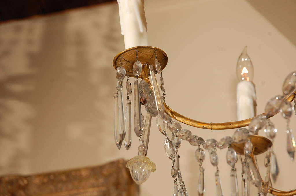 Genovese, Giltwood and Crystal Chandelier For Sale 2