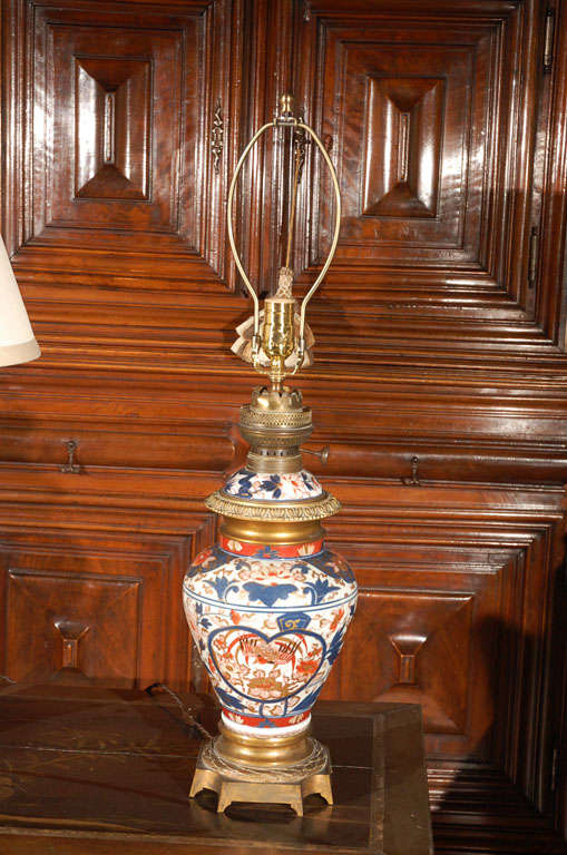Antique Pair of Imari Lamps For Sale at 1stDibs