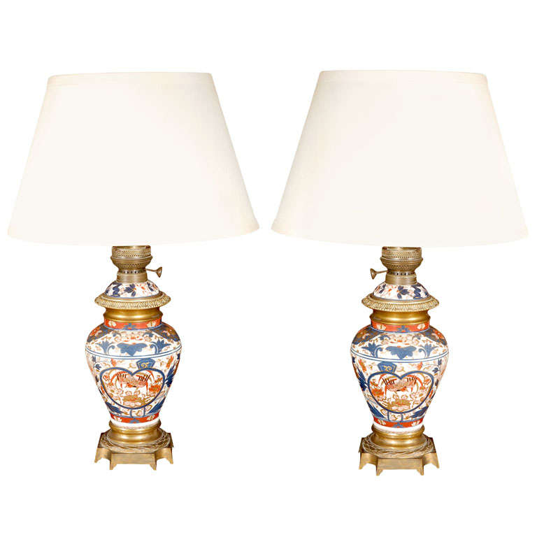 Pair of Imari Lamps For Sale at 1stdibs
