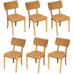 Set of Six Rush Dining Chairs