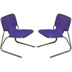 Pair of Upholstered Purple Occasional Chairs